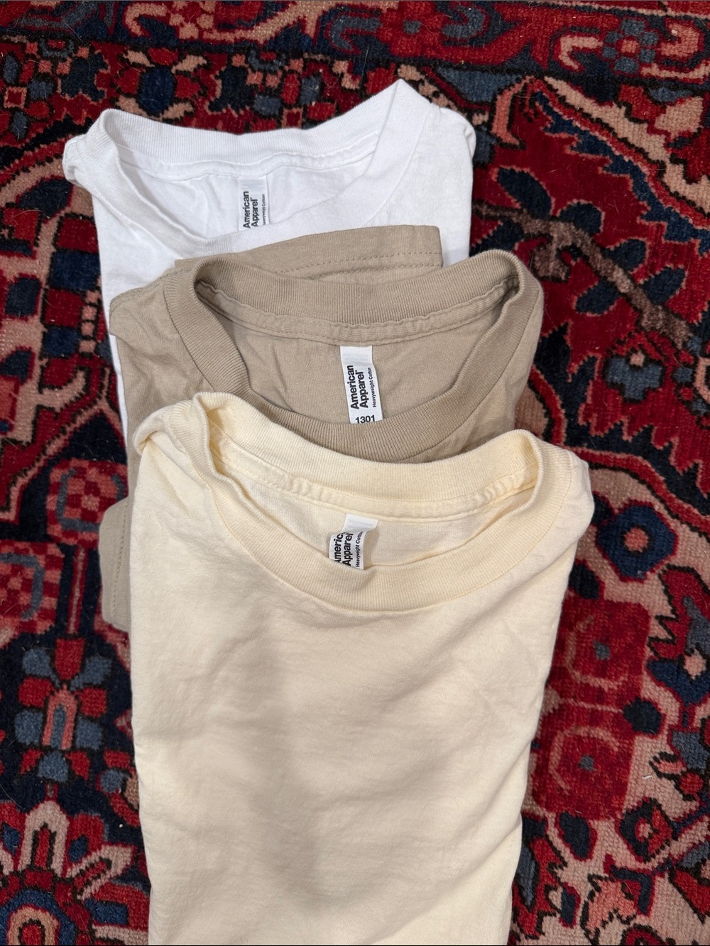 American Apparel trio of Short-Sleeve Crewneck Heavyweight tees